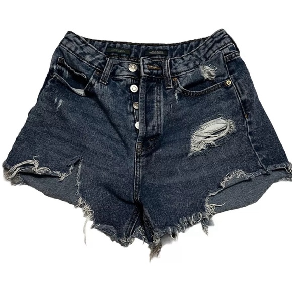 wild fable Pants - Wild Fable Shorts Womens Size 2, Cutoff Denim, Button High-Rise Distressed Blue